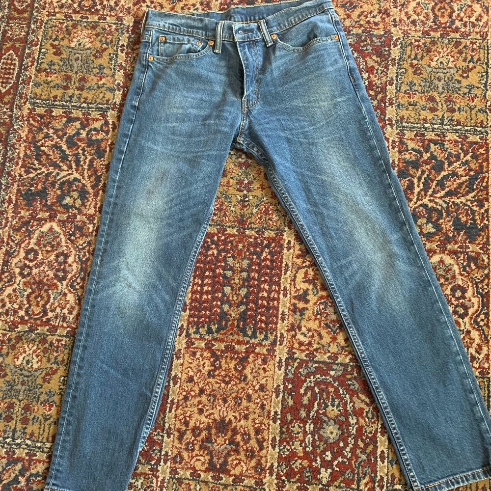 Levi's Blue Med Wash Blank Red Tab Straight Jeans Size 32/30